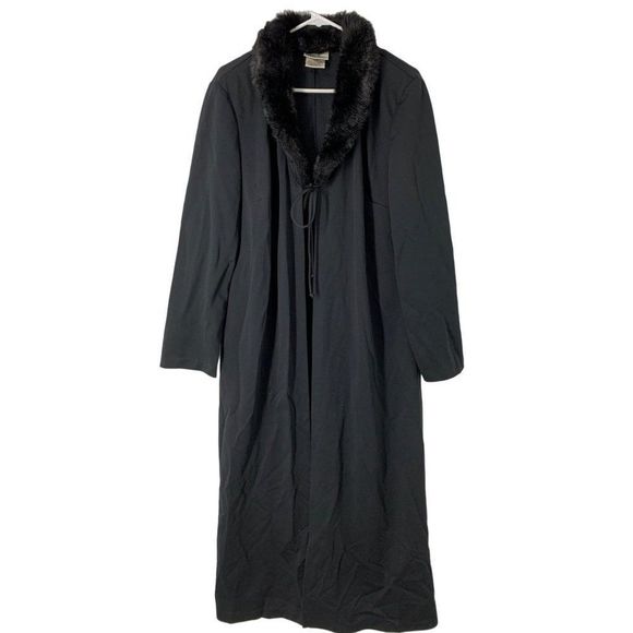 Women Kathie Lee XL VTG 80s evening overcoat black - Picture 2 of 10